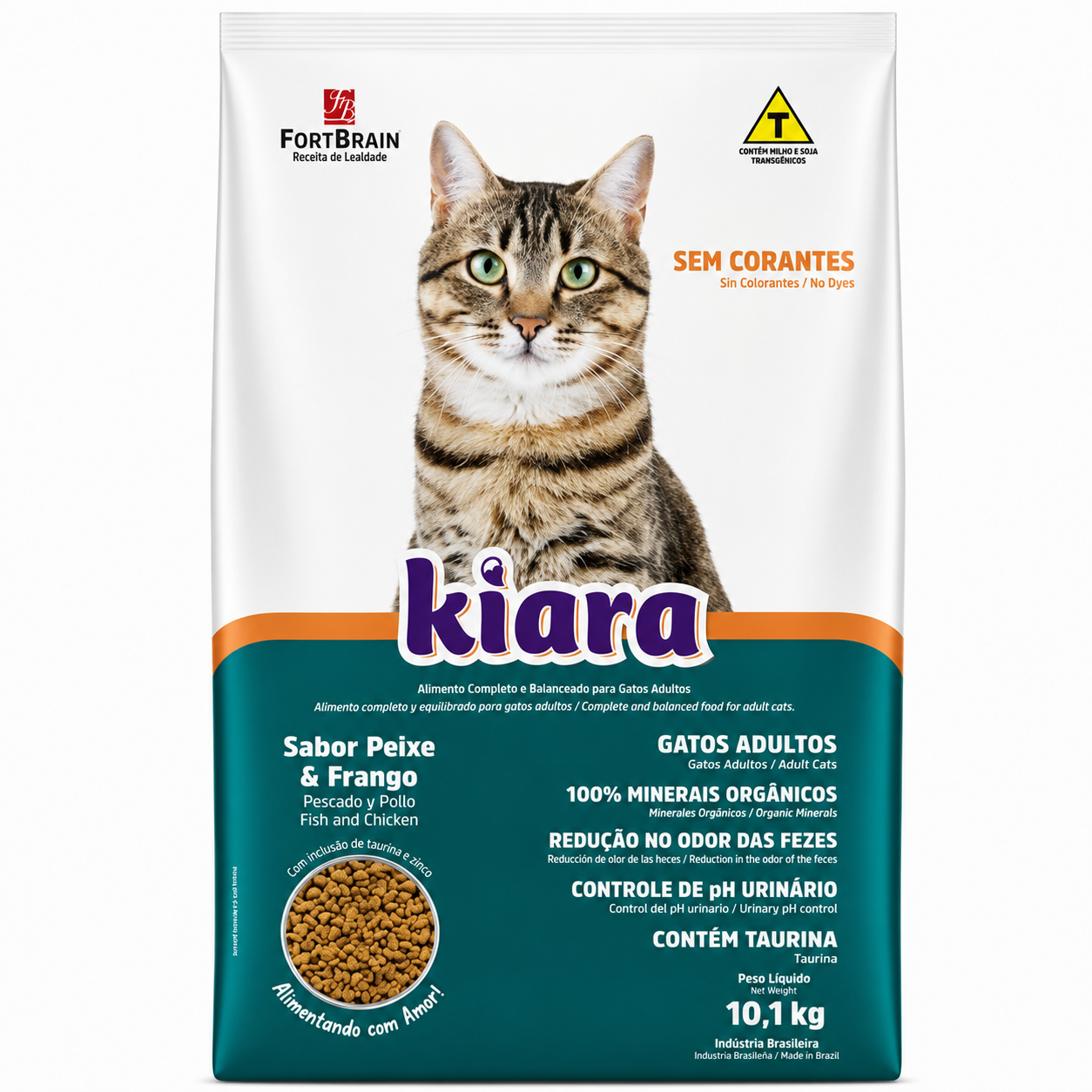 Ração Kiara Gatos Adultos Peixe e Frango 10,1kg