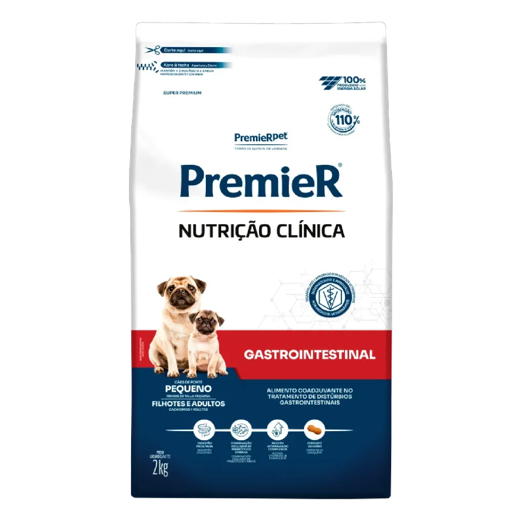 Ração Premier Nutrição Clínica Gastrointestinal Cães Raças Pequenas 2kg