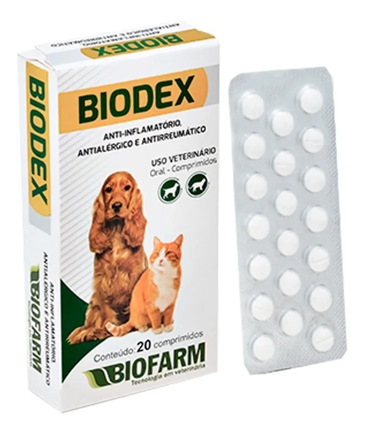 Biodex Anti-Inflamatório para Cães e Gatos 20 Comprimidos