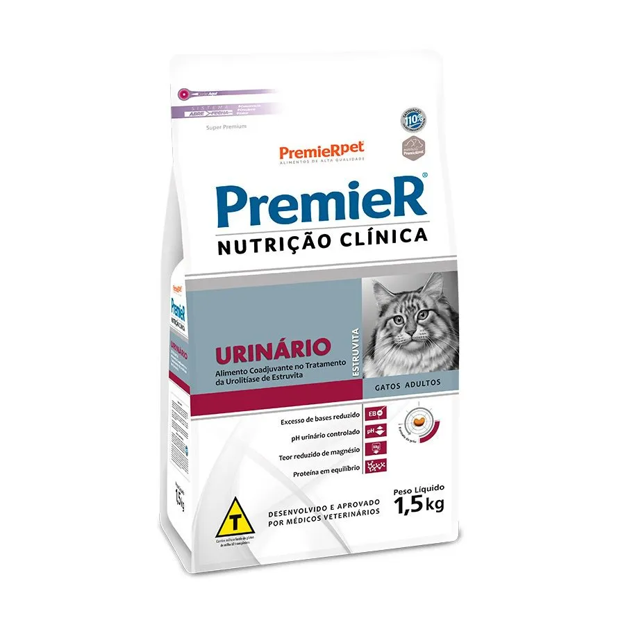 Ração Premier Nutrição Clínica Urinário Gatos Adultos 1,5 kg