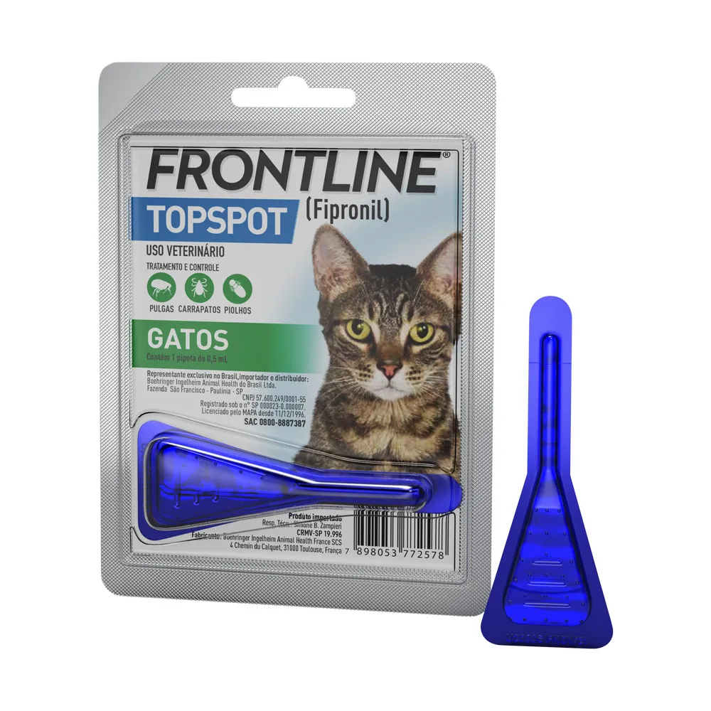 Antipulgas e Carrapatos Frontline Topspot Gatos 0,5 ml até 10 kg