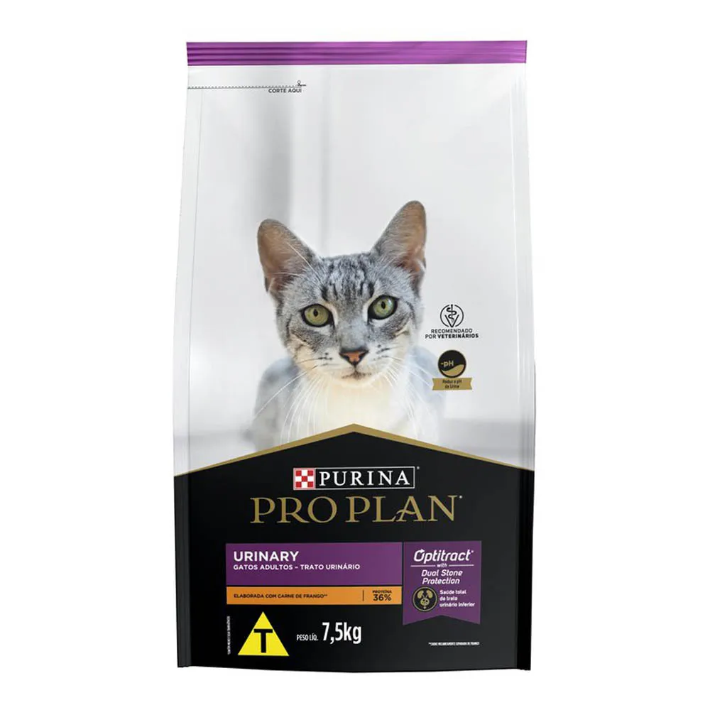 Ração Pro Plan Gatos Adultos Trato Urinário Frango 7,5kg