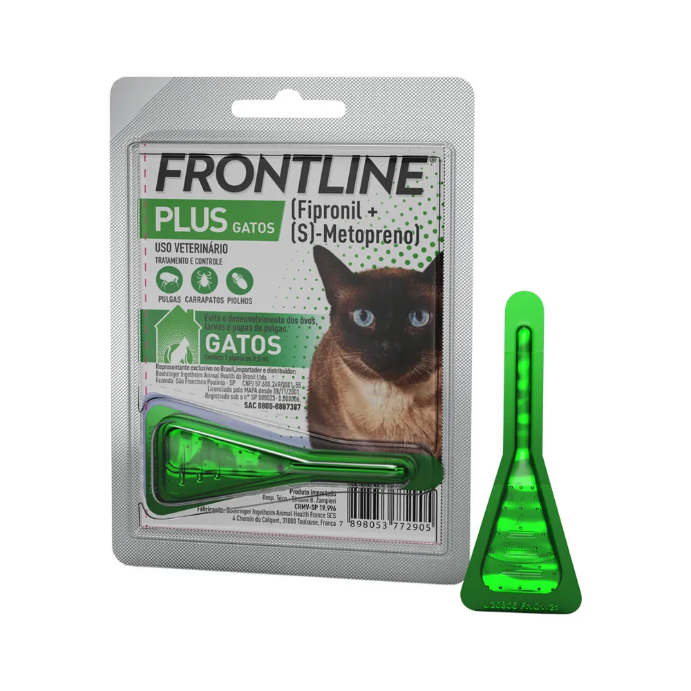 Antipulgas e Carrapatos Frontline Plus para Gatos 0,5 ml até 10 kg